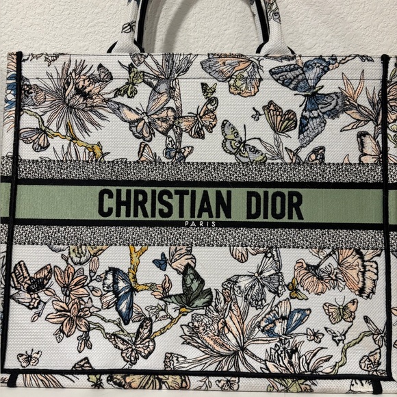 Christian Dior Large Butterfly Patterned Tote - Picture 1 of 3